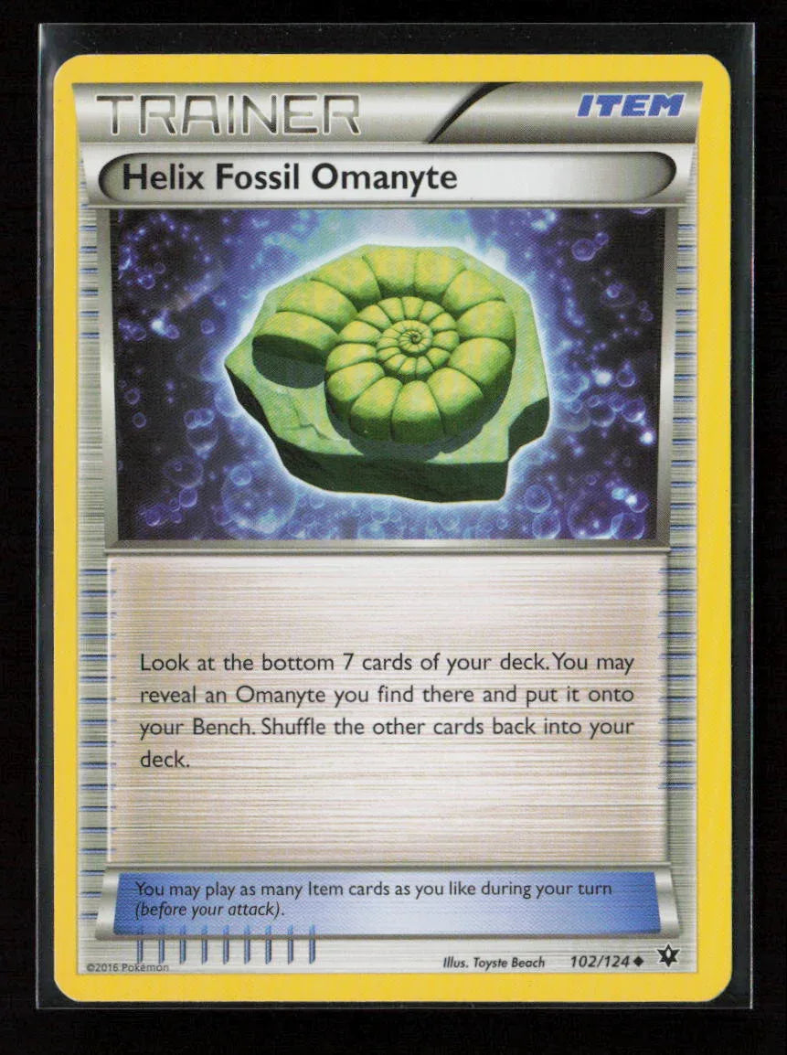 Helix Fossil Omanyte Uncommon XY - Fates Collide 102/124 LP - Kang's Collectibles