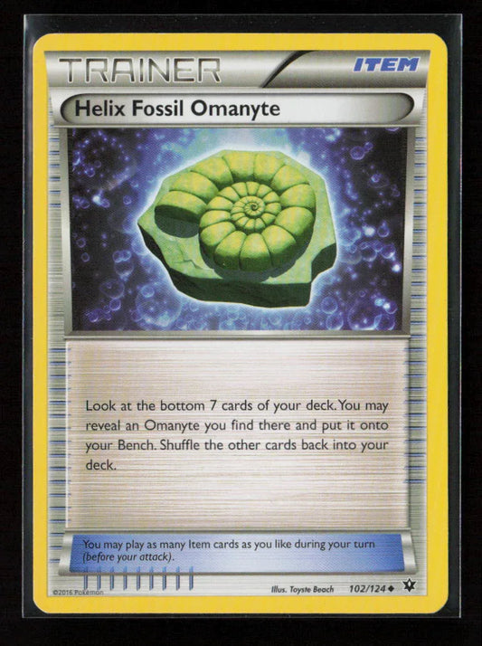 Helix Fossil Omanyte Uncommon XY - Fates Collide 102/124 LP - Kang's Collectibles