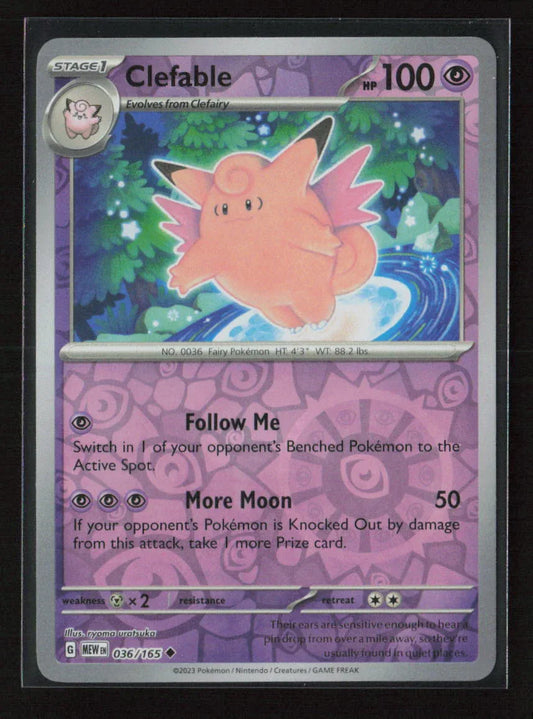 Clefable Uncommon SV: Scarlet & Violet 151 036/165 NM - Kang's Collectibles
