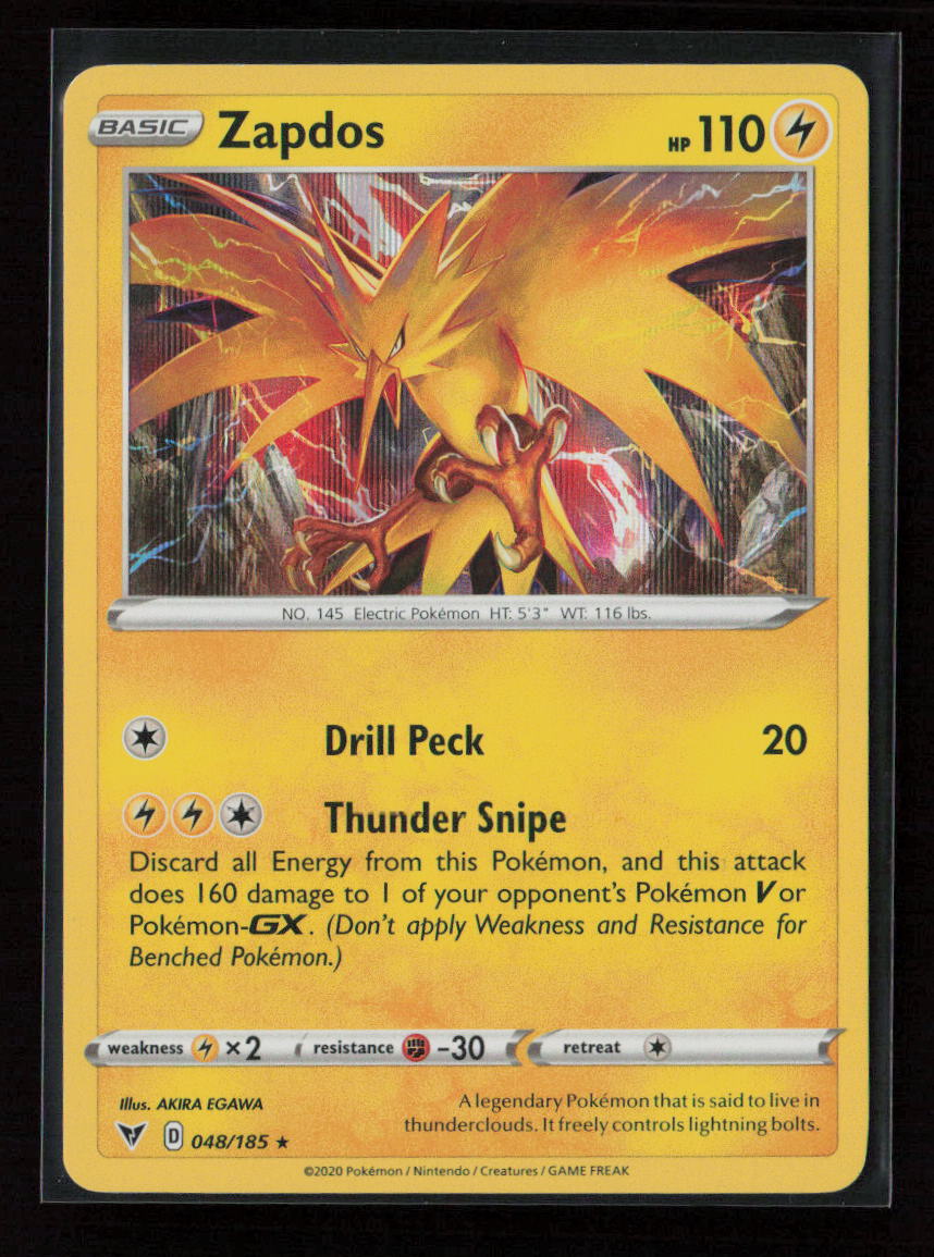 Zapdos Holo Rare SWSH04: Vivid Voltage 048/185 NM