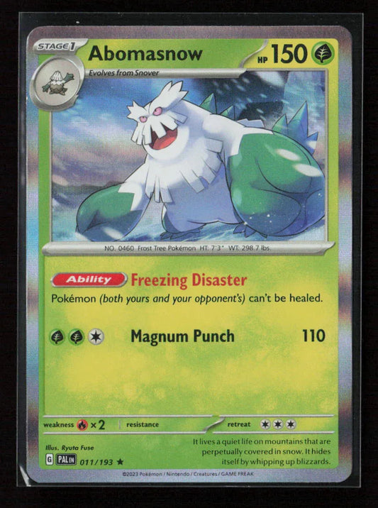 Abomasnow Rare SV02: Paldea Evolved 011/193 NM - Kang's Collectibles