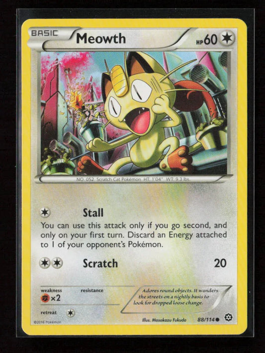 Meowth Common XY - Steam Siege 88/114 LP - Kang's Collectibles