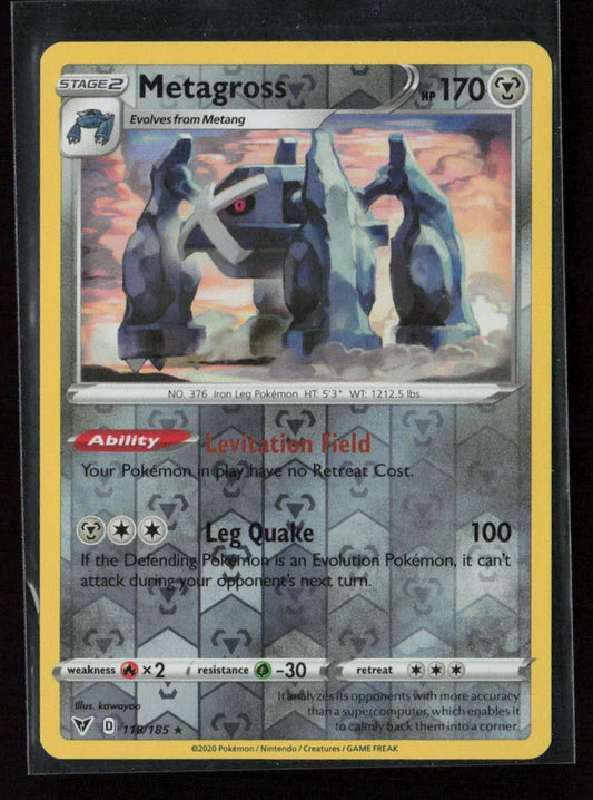 Metagross Holo Rare SWSH12: Silver Tempest 119/195 LP - Kang's Collectibles