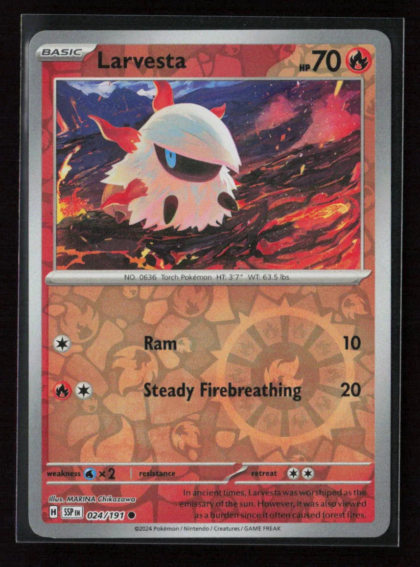 Larvesta - Common SV08: Surging Sparks 024/191 NM - Kang's Collectibles