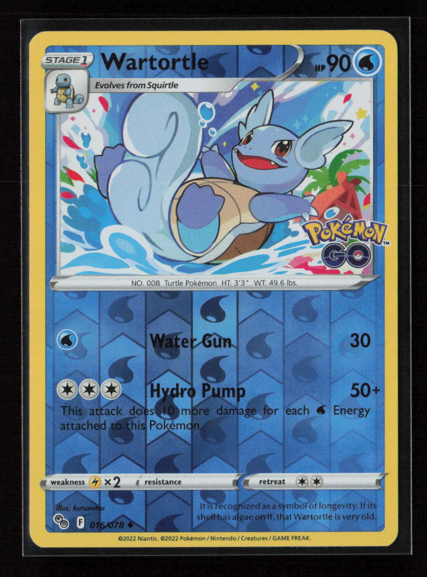 Wartortle Uncommon Pokemon GO 016/078 NM