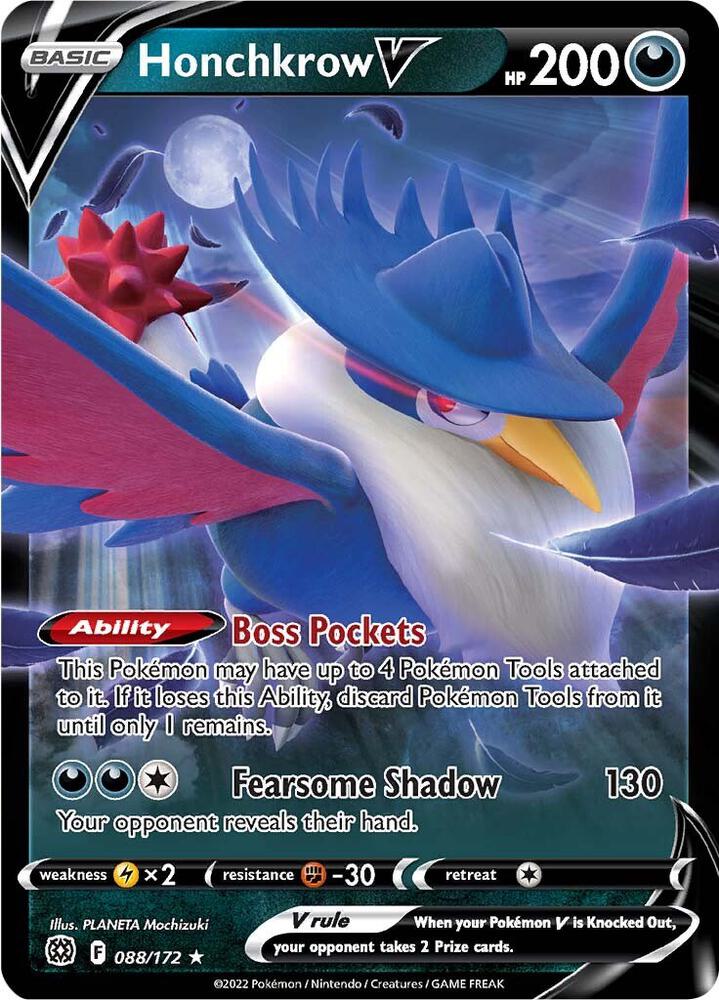 Honchkrow V Ultra Rare SWSH09: Brilliant Stars 088/172 NM
