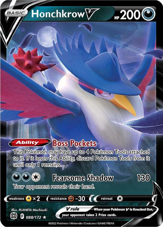 Honchkrow V Ultra Rare SWSH09: Brilliant Stars 088/172 NM