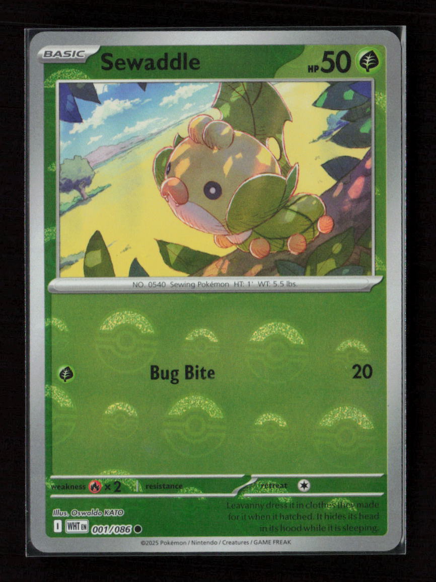 Sewaddle (Poke Ball Pattern) Common SV: White Flare 001/086 NM