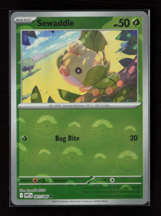 Sewaddle (Poke Ball Pattern) Common SV: White Flare 001/086 NM