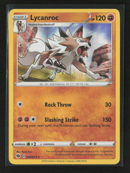Lycanroc Holo Rare Champion's Path 30/73 LP