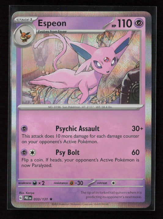 Espeon Rare SV: Prismatic Evolutions 033/131 NM