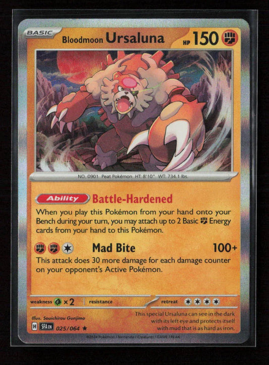 Bloodmoon Ursaluna Rare SV: Shrouded Fable 025/064 NM - Kang's Collectibles
