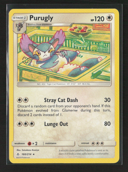 Purugly Rare SM - Unbroken Bonds 160/214 LP