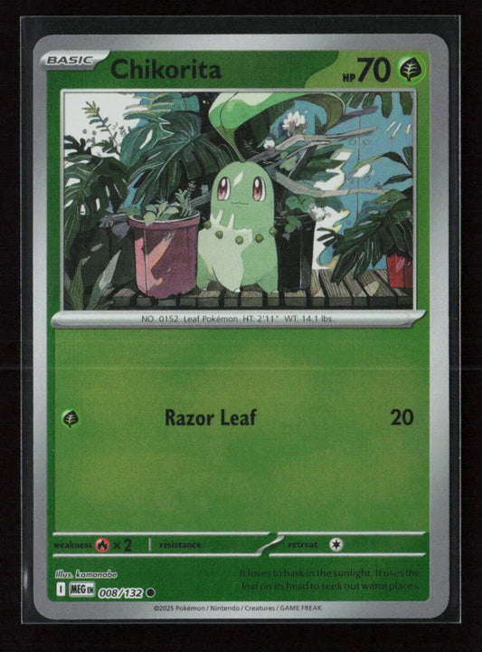 Chikorita Common ME01: Mega Evolution 008/132 NM - Kang's Collectibles