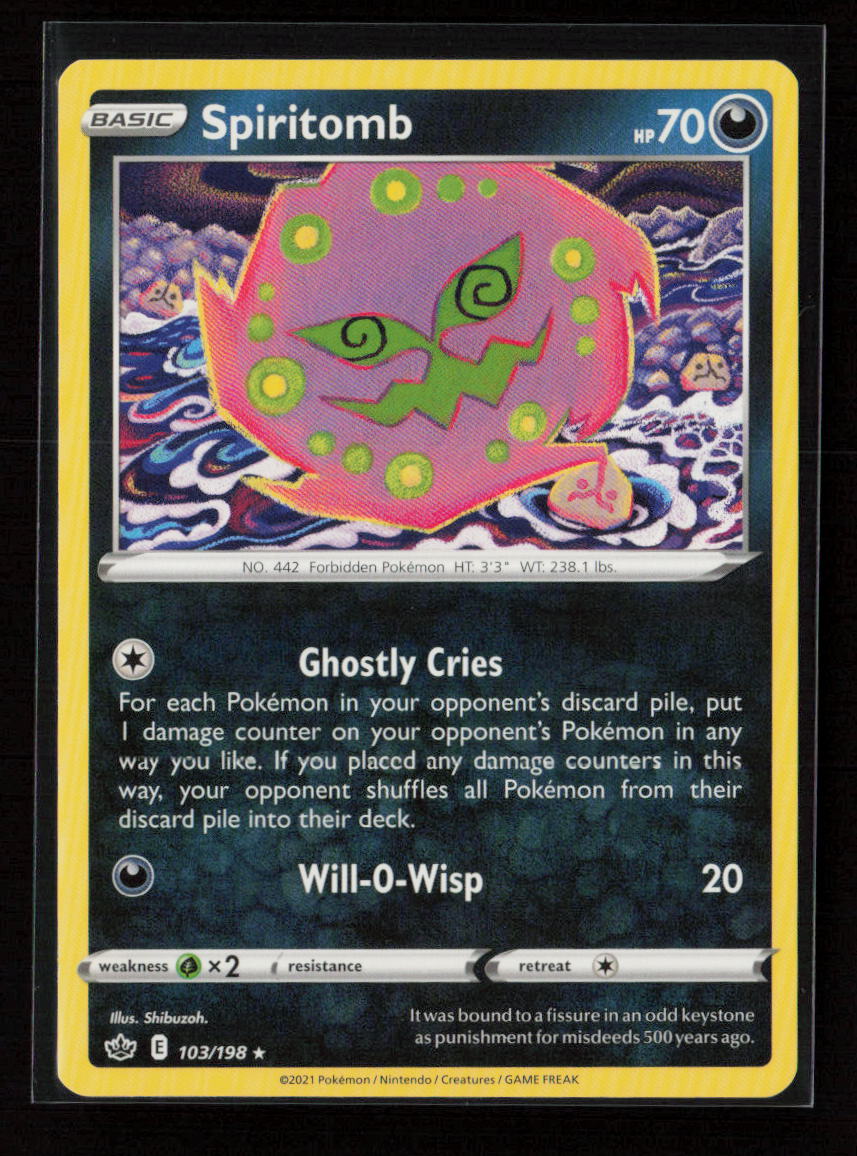 Spiritomb Rare SWSH06: Chilling Reign 103/198 NM