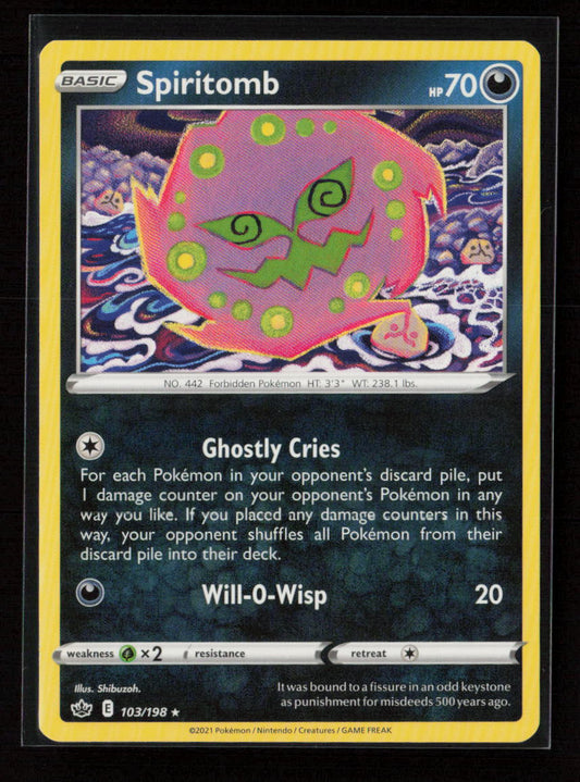 Spiritomb Rare SWSH06: Chilling Reign 103/198 NM