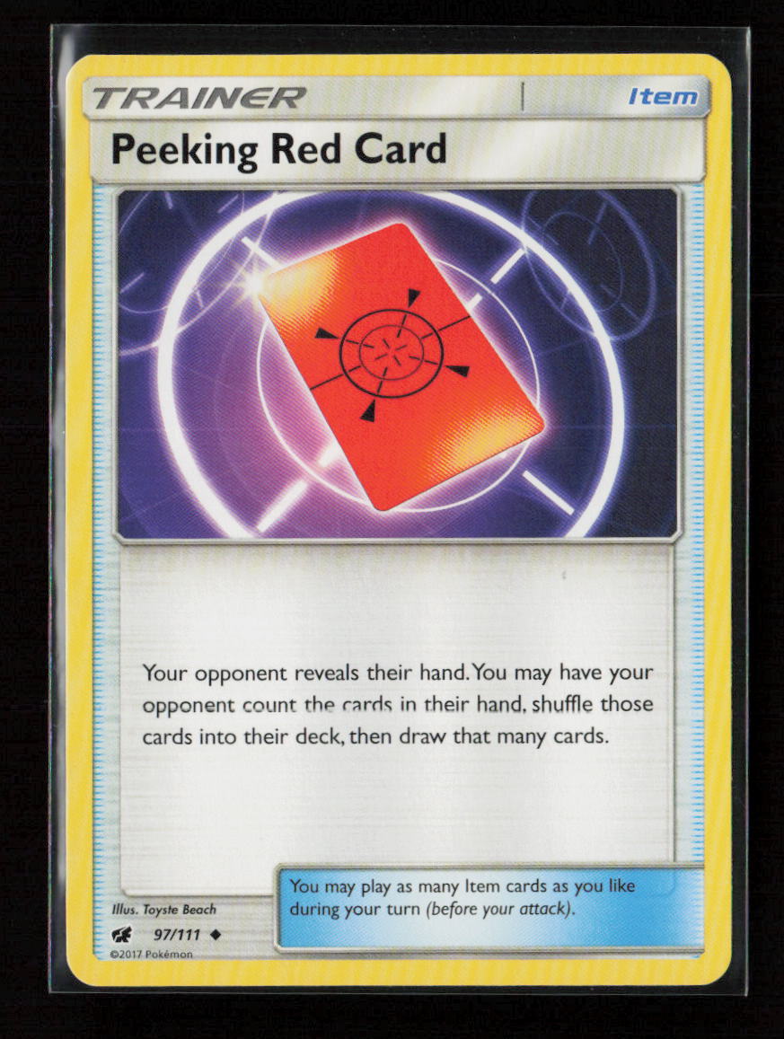 Peeking Red Card Uncommon SM - Crimson Invasion 97/111 LP