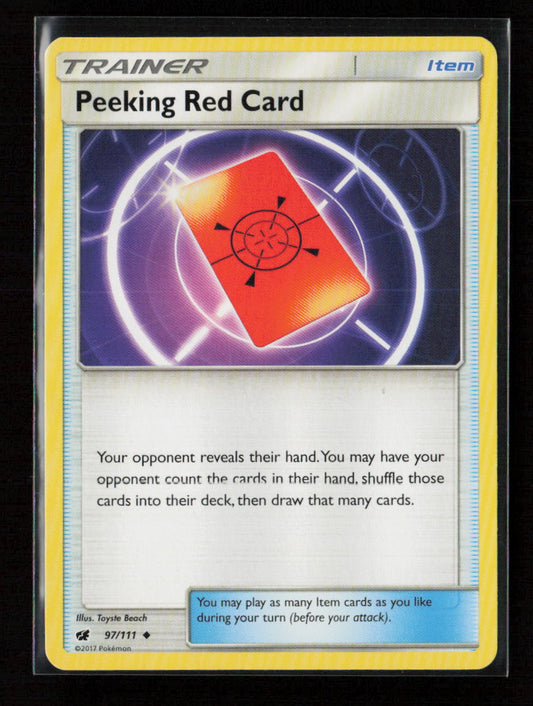 Peeking Red Card Uncommon SM - Crimson Invasion 97/111 LP