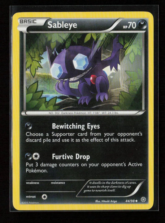 Sableye Uncommon XY - Ancient Origins 44/98 LP - Kang's Collectibles