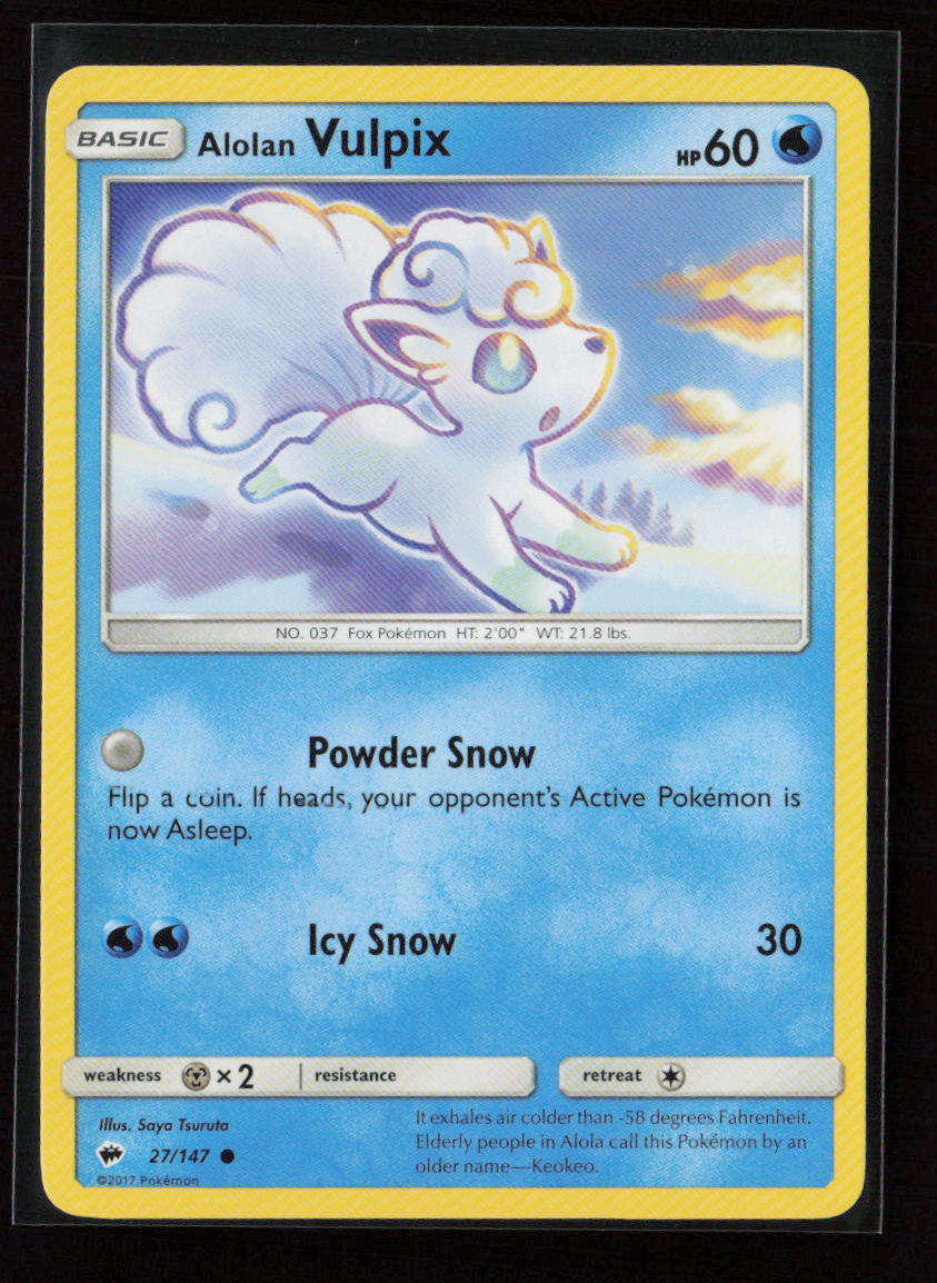 Alolan Vulpix Common SM - Burning Shadows 27/147 LP