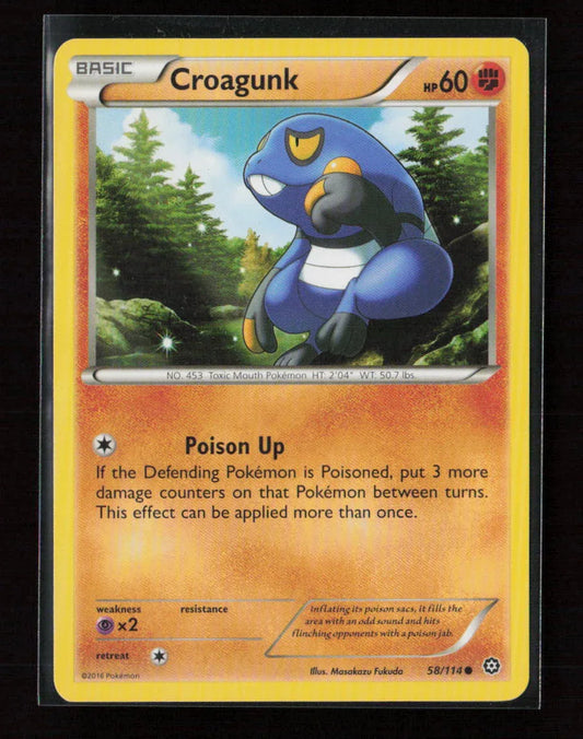 Croagunk Common XY - Steam Siege 58/114 LP - Kang's Collectibles