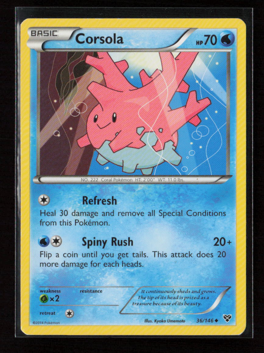 Corsola Uncommon XY Base Set 36/146 LP
