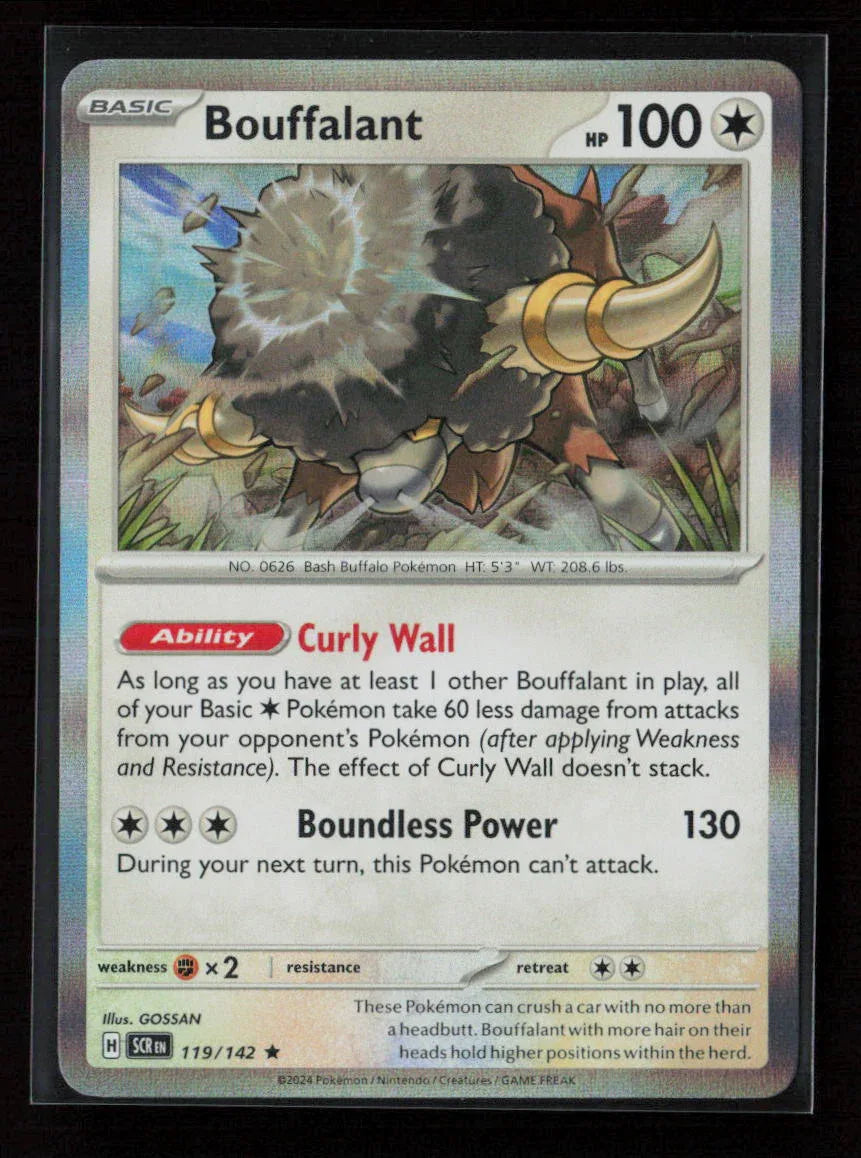 Bouffalant Rare SV07: Stellar Crown 119/142 NM - Kang's Collectibles
