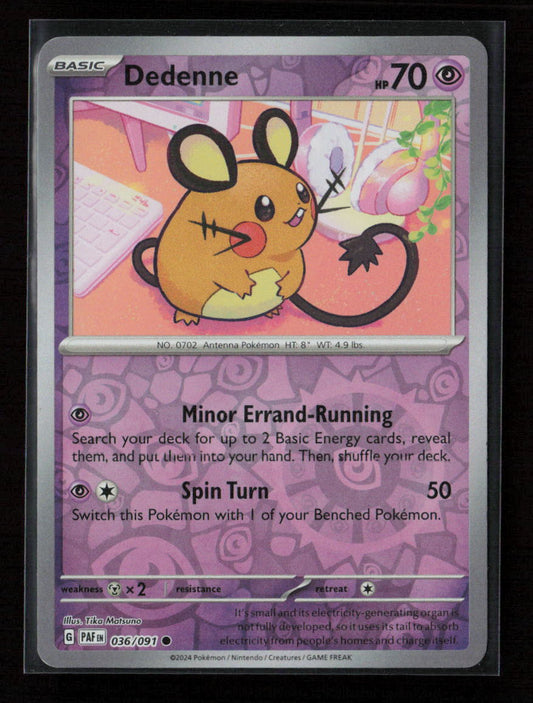 Dedenne Common SV: Paldean Fates 036/091 NM