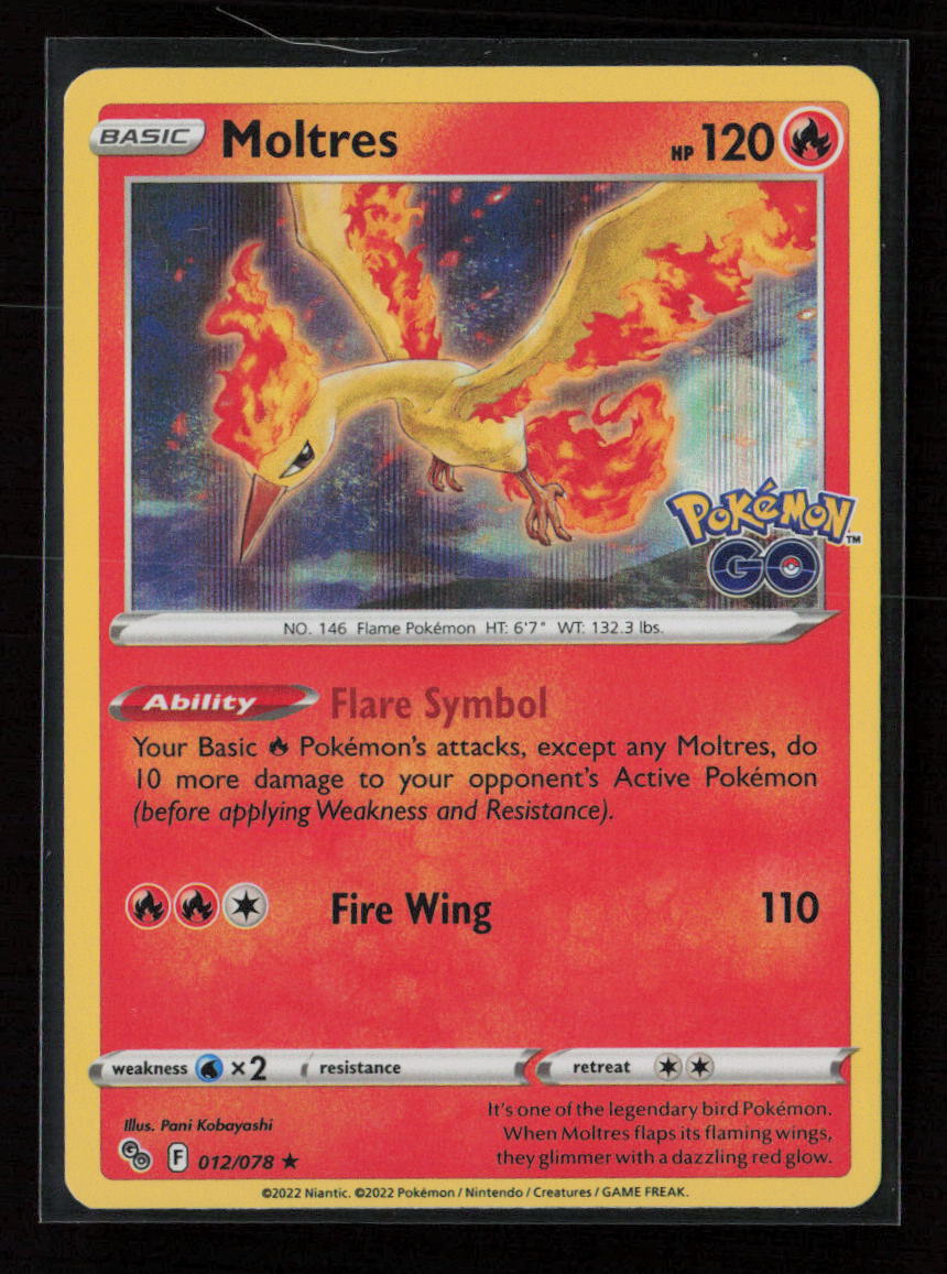 Moltres Holo Rare Pokemon GO 012/078 NM