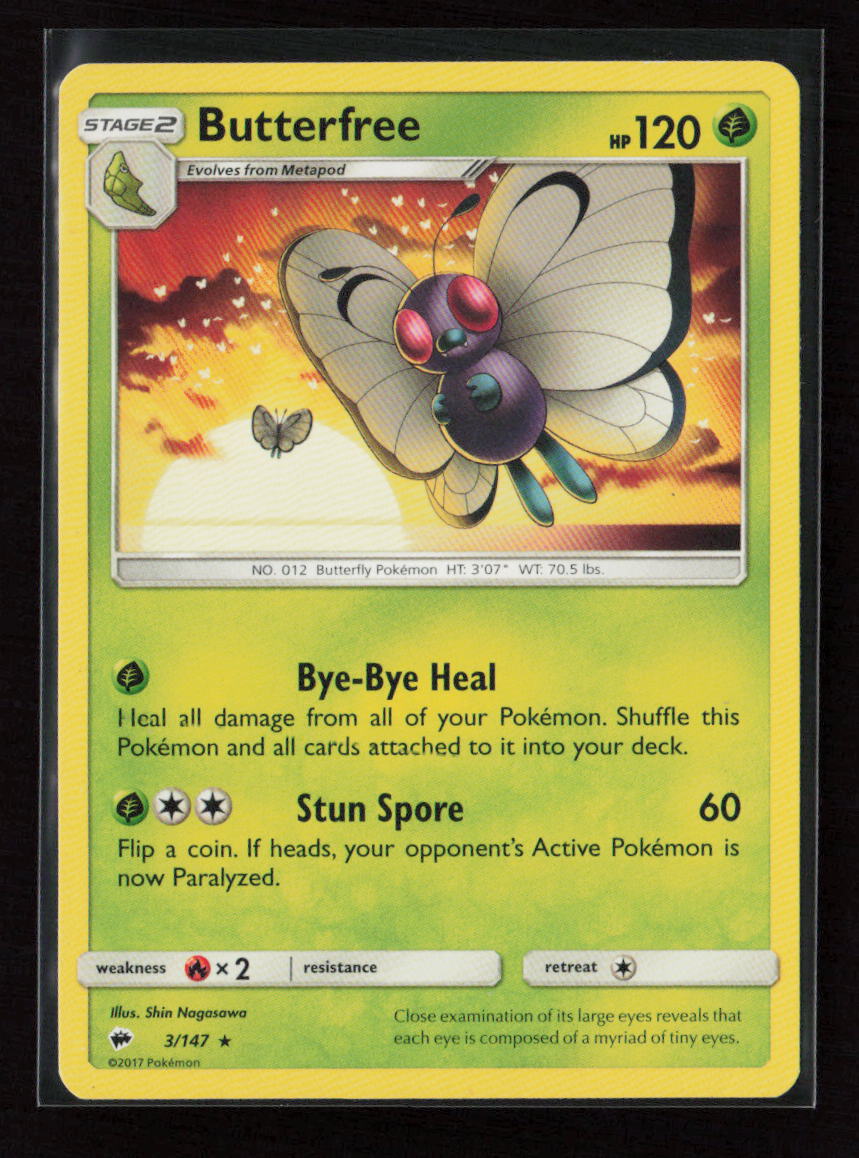 Butterfree Rare SM - Burning Shadows 3/147 LP