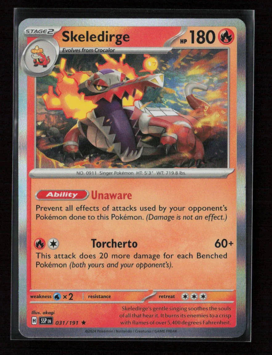 Skeledirge Rare SV08: Surging Sparks 031/191 NM - Kang's Collectibles