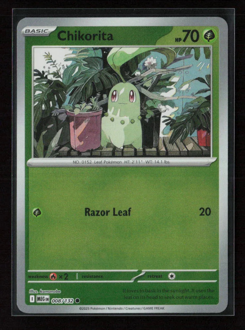 Chikorita Common ME01: Mega Evolution 008/132 NM - Kang's Collectibles