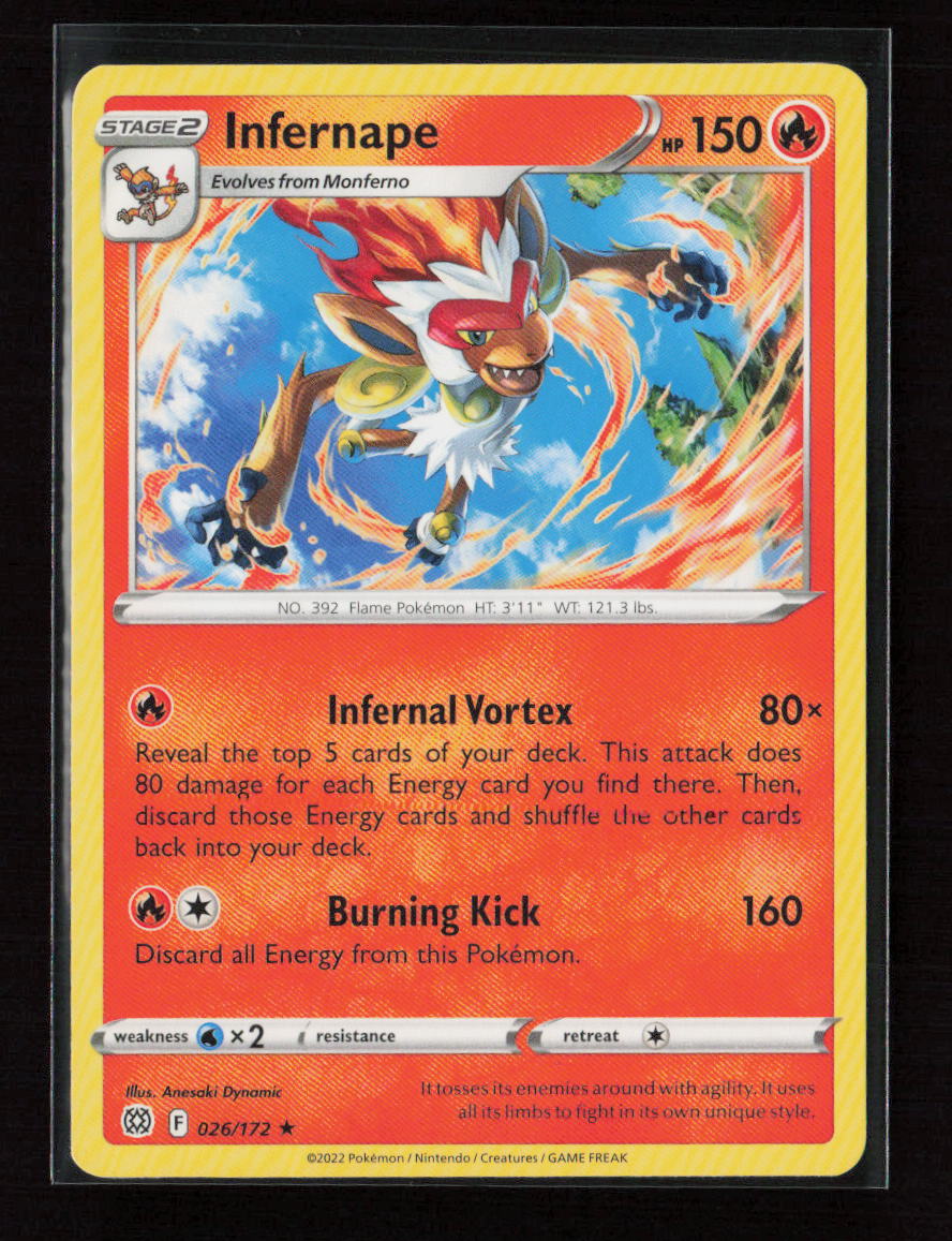 Infernape Holo Rare SWSH09: Brilliant Stars 026/172 LP