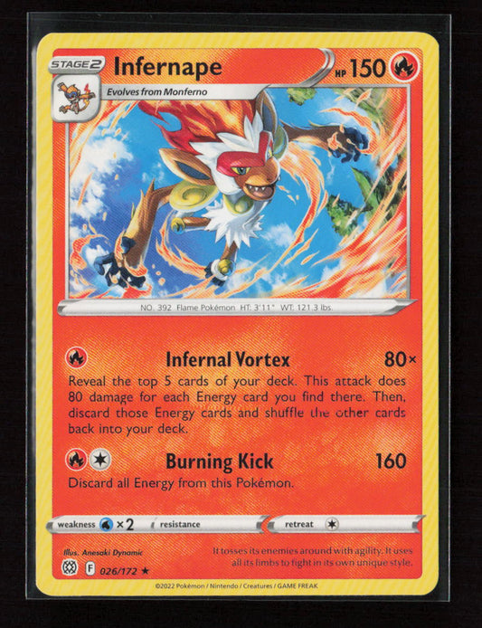 Infernape Holo Rare SWSH09: Brilliant Stars 026/172 LP