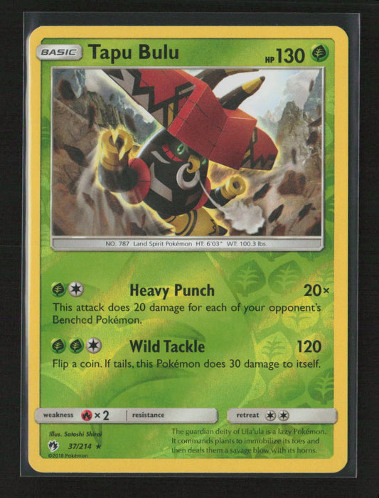 Tapu Bulu Holo Rare SM - Lost Thunder 37/214 NM
