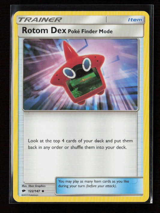 Rotom Dex Poke Finder Mode Uncommon SM - Burning Shadows 122/147 LP