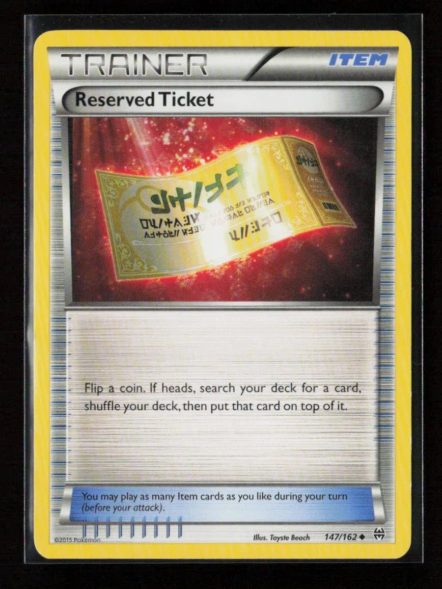 Reserved Ticket Uncommon XY - BREAKthrough 147/162 NM - Kang's Collectibles