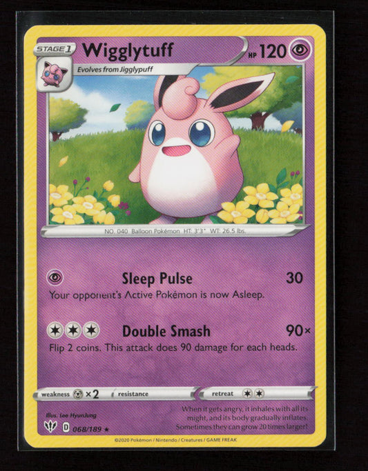 Wigglytuff Rare SWSH03: Darkness Ablaze 068/189 LP