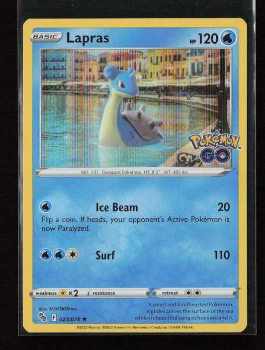 Lapras Holo Rare Pokemon GO 023/078 NM