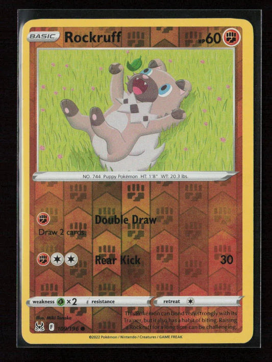 Rockruff Common SWSH11: Lost Origin 109/196 LP - Kang's Collectibles