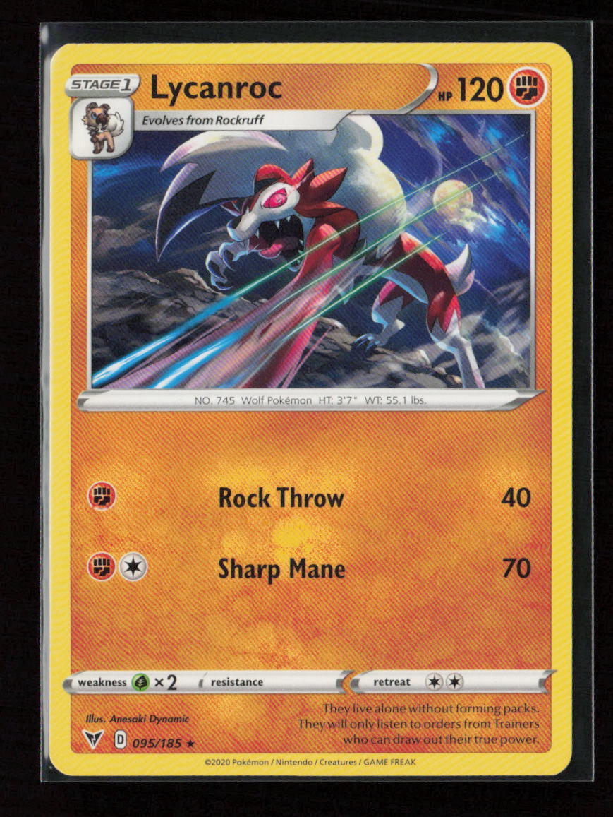 Lycanroc Rare SWSH04: Vivid Voltage 095/185 LP