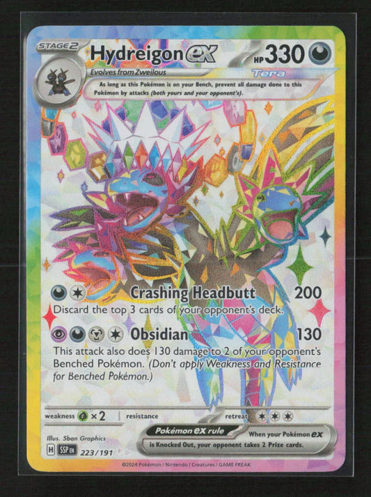 Hydreigon ex - Ultra Rare SV08: Surging Sparks 223/191 NM - Kang's Collectibles