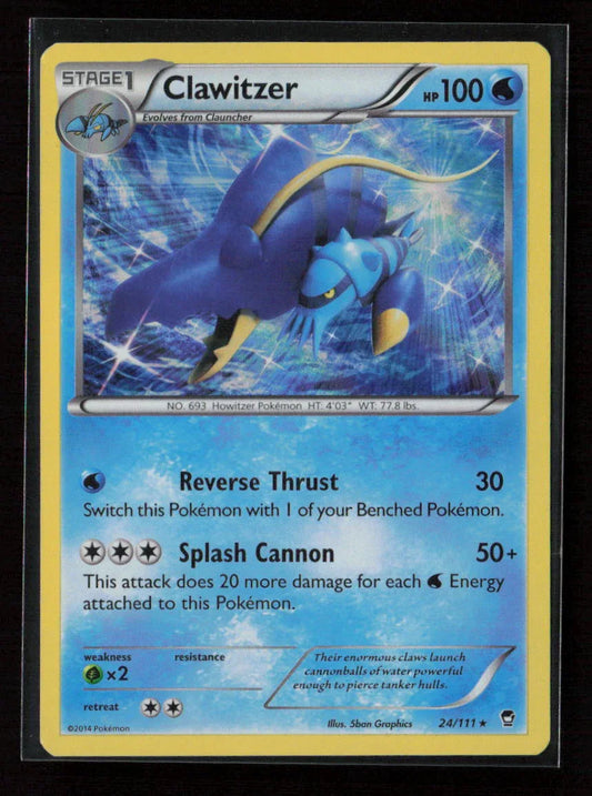 Clawitzer Holo Rare XY - Furious Fists 24/111 LP - Kang's Collectibles