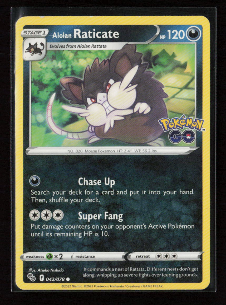 Alolan Raticate Common Pokemon GO 042/078 LP