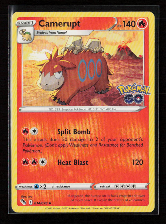 Camerupt Uncommon Pokemon GO 014/078 LP