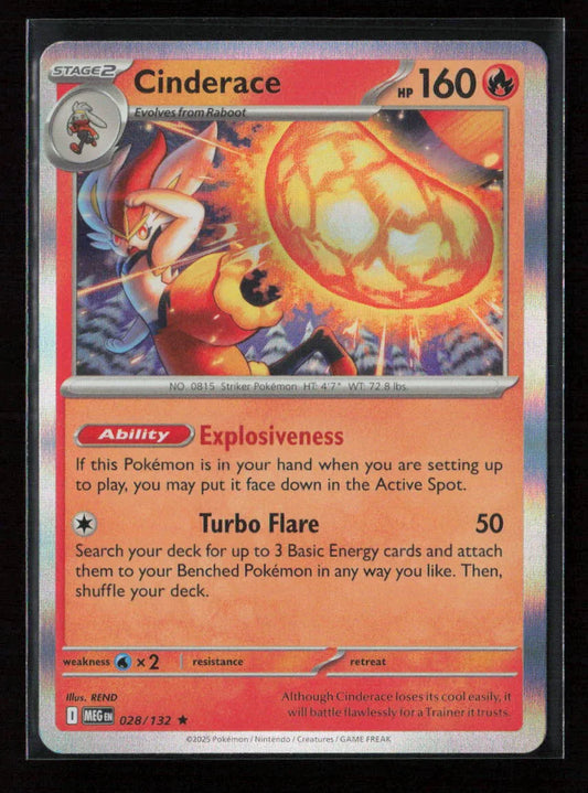 Cinderace Rare ME01: Mega Evolution 028/132 NM - Kang's Collectibles