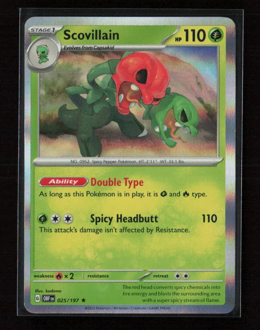 Scovillain Rare SV03: Obsidian Flames 025/197 NM - Kang's Collectibles