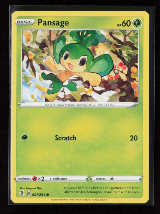 Pansage Common SWSH08: Fusion Strike 007/264 LP
