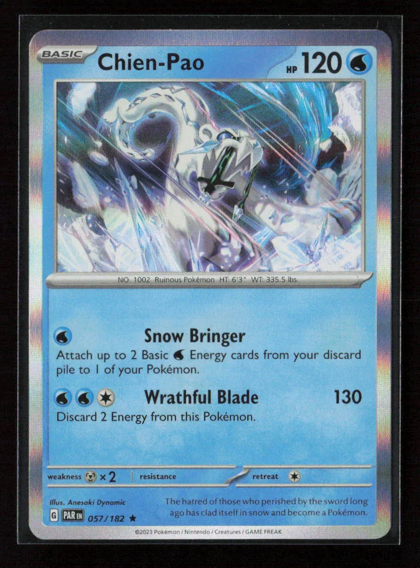 Chien-Pao Rare SV04: Paradox Rift 057/182 NM - Kang's Collectibles