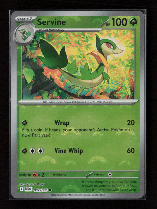 Servine (Poke Ball Pattern) Common SV: Black Bolt 002/086 NM
